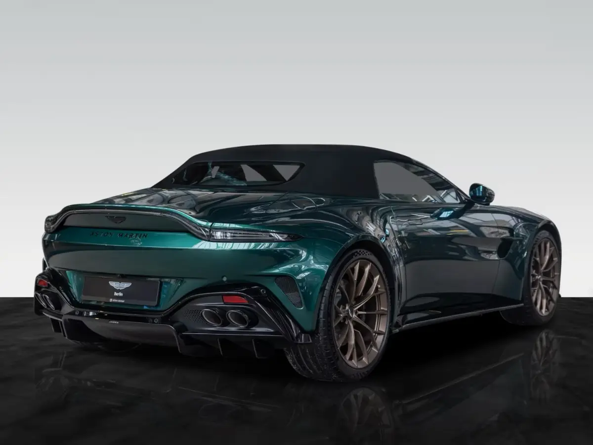 Aston Martin Vantage V8 Spider 2026, rear view — Cannes Lux Car Rental, Cannes. Aston Martin Vantage V8 Spider in Cannes Aston Martin Vantage V8 Spider rental in Cannes…