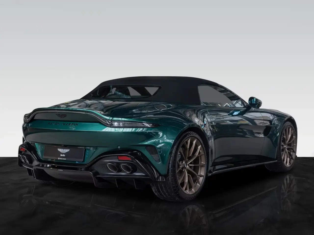 Aston Martin Vantage V8 Spider 2026, rear view — Cannes Lux Car Rental, Cannes. Aston Martin Vantage V8 Spider in Cannes Aston Martin Vantage V8 Spider rental in Cannes…