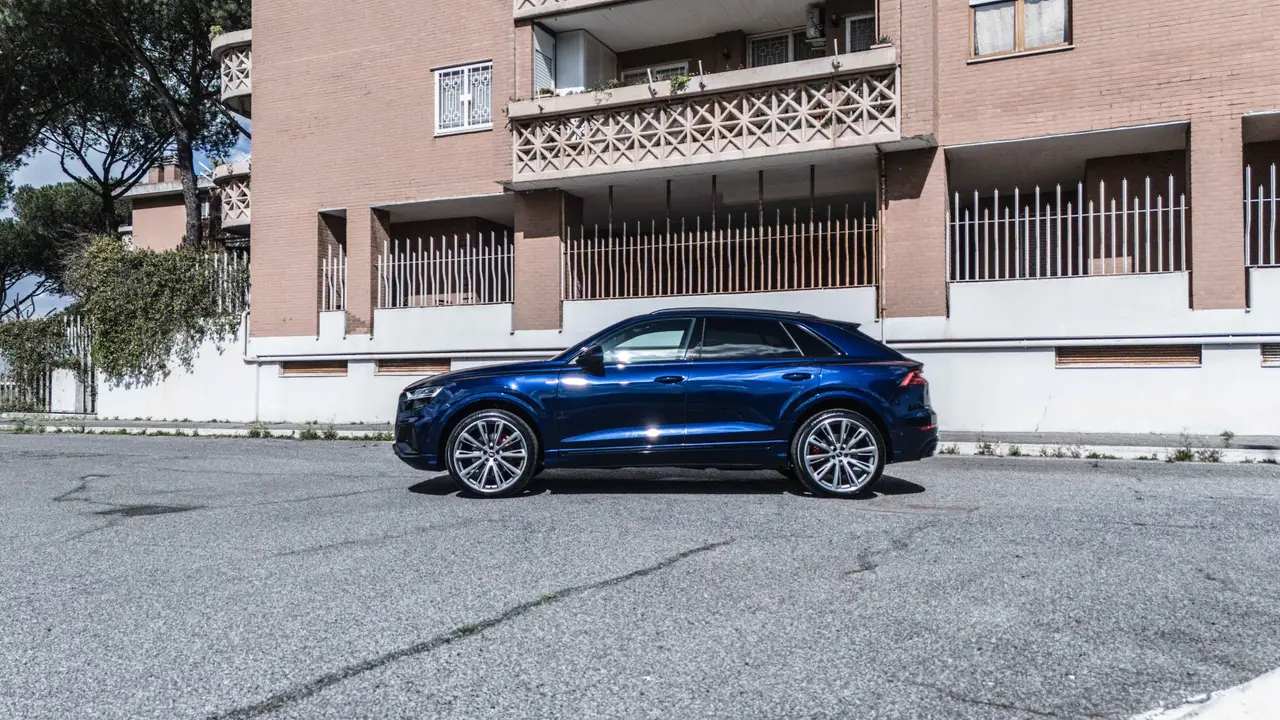Audi Q8 55 TFSI 2022, front view — Cannes Lux Car Rental, Cannes. Audi Q8 55 TFSI in Cannes Audi Q8 55 TFSI rental in Cannes provides a 2022 SUV delivering…