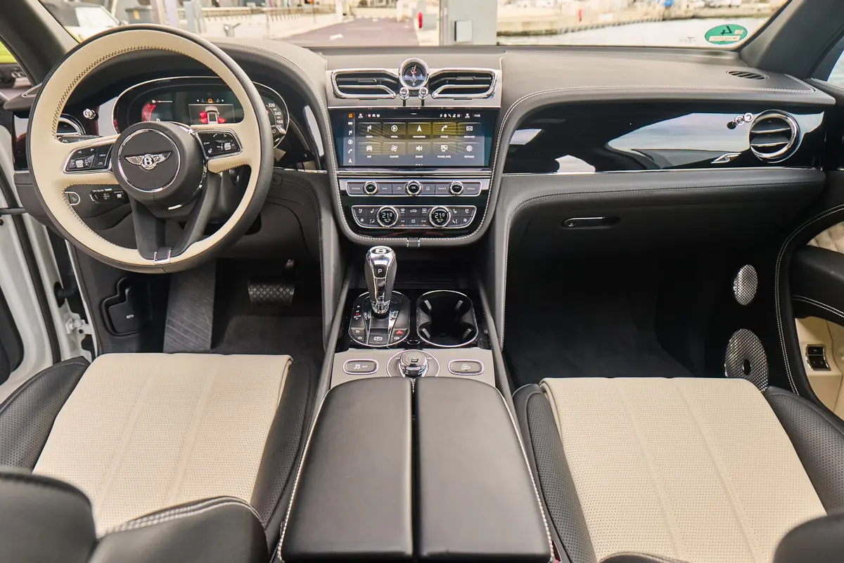 Bentley Bentayga V8-S 2024, dashboard — Cannes Lux Car Rental, Cannes. Bentley Bentayga V8-S in Cannes Bentley Bentayga V8-S hire in Cannes provides a 2024…