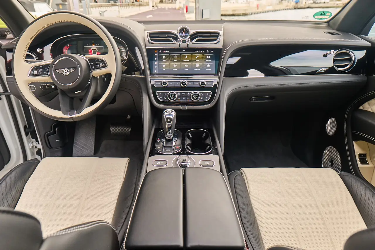 Bentley Bentayga V8-S 2024, dashboard — Cannes Lux Car Rental, Cannes. Bentley Bentayga V8-S in Cannes Bentley Bentayga V8-S hire in Cannes provides a 2024…