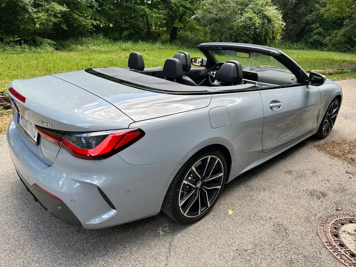 BMW 430i Cabrio 2023, exterior — Cannes Lux Car Rental, Cannes. BMW 430i Cabrio in Cannes BMW 430i Cabrio rental in Cannes offers an open-top 2023…