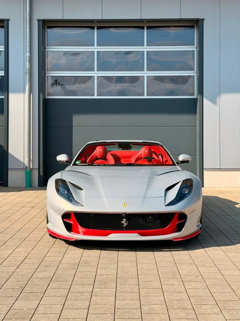 Ferrari 812 GTS 2024, front view — Cannes Lux Car Rental, Cannes. Ferrari 812 GTS in Cannes Ferrari 812 GTS rental in Cannes provides access to a 2024…