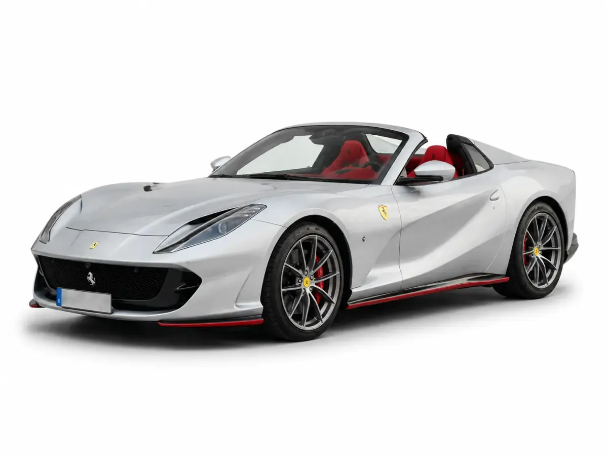 Ferrari 812 GTS 2024, exterior — Cannes Lux Car Rental, Cannes. Ferrari 812 GTS in Cannes Ferrari 812 GTS rental in Cannes provides access to a 2024…