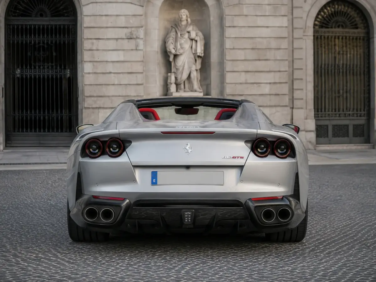 Ferrari 812 GTS 2024, exterior — Cannes Lux Car Rental, Cannes. Ferrari 812 GTS in Cannes Ferrari 812 GTS rental in Cannes provides access to a 2024…