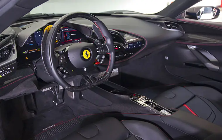 Ferrari SF90 Stradale 2025, exterior — Cannes Lux Car Rental, Cannes. Ferrari SF90 Stradale in Cannes Ferrari SF90 Stradale rental in Cannes provides access to…