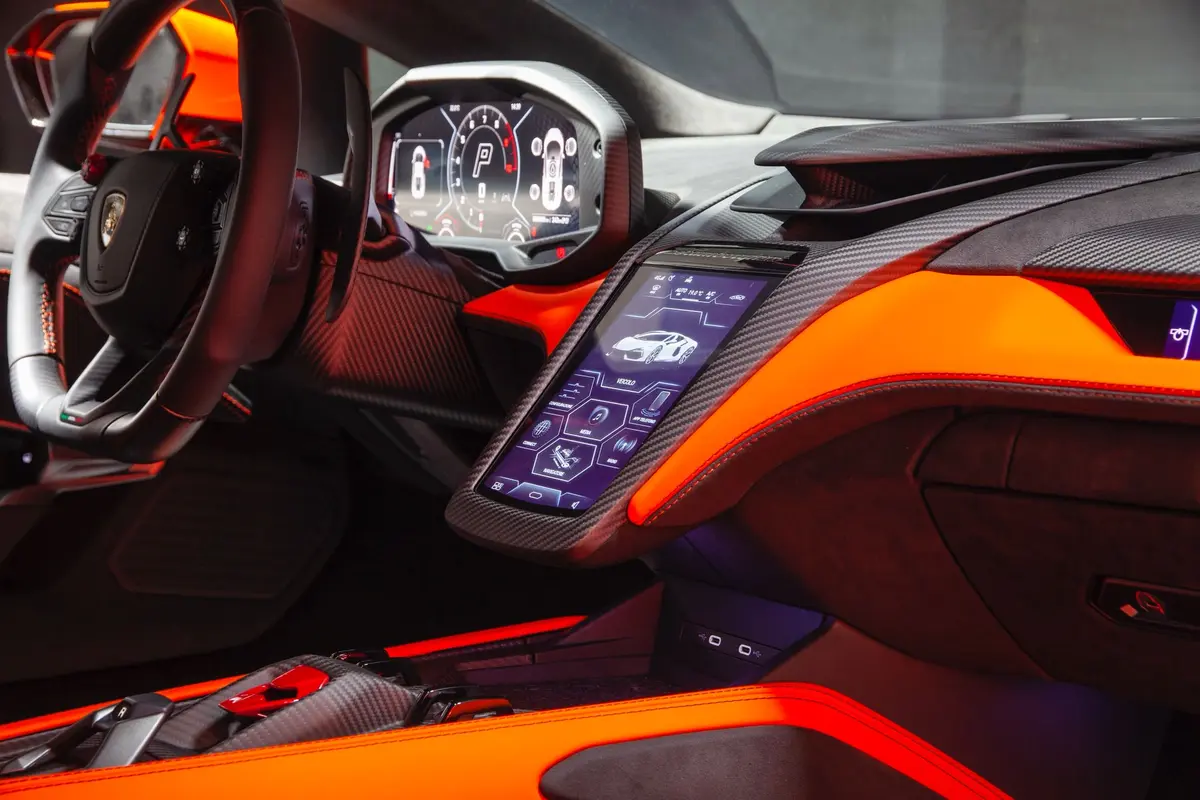 Lamborghini Revuelto 2026, dashboard — Cannes Lux Car Rental, Cannes. Lamborghini Revuelto in Cannes Lamborghini Revuelto rental in Cannes provides access to a…