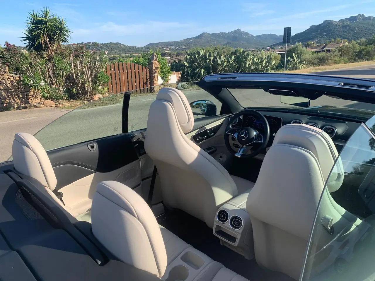 Mercedes Benz CLE Cabrio 2025, interior — Cannes Lux Car Rental, Cannes. Mercedes Benz CLE Cabrio in Cannes Mercedes Benz CLE Cabrio rental in Cannes provides…
