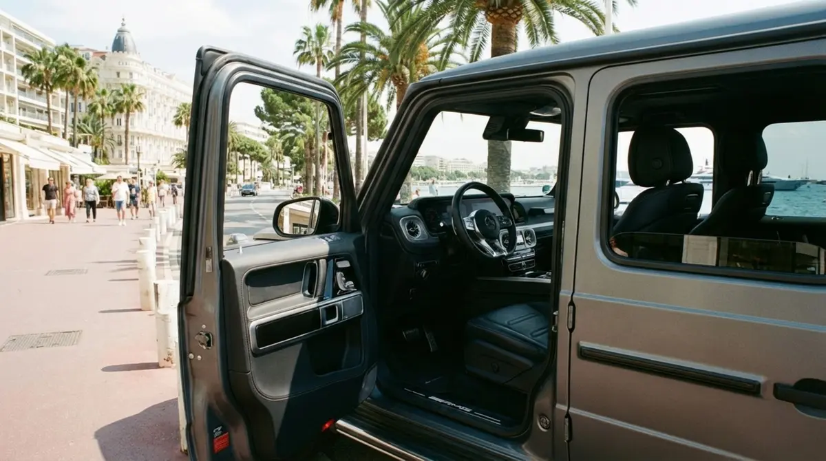 Mercedes Benz G63 2023, dashboard — Cannes Lux Car Rental, Cannes. Mercedes Benz G63 in Cannes Mercedes Benz G63 rental in Cannes provides access to a 2023…
