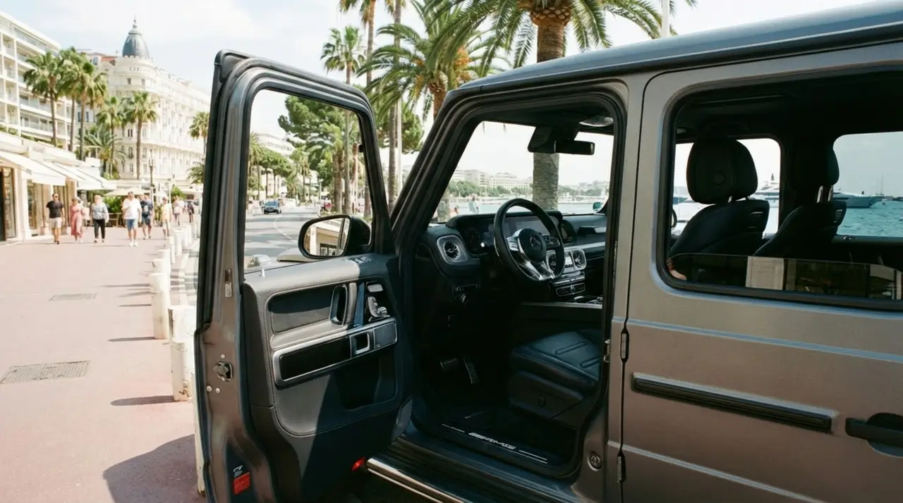 Mercedes Benz G63 2023, dashboard — Cannes Lux Car Rental, Cannes. Mercedes Benz G63 in Cannes Mercedes Benz G63 rental in Cannes provides access to a 2023…