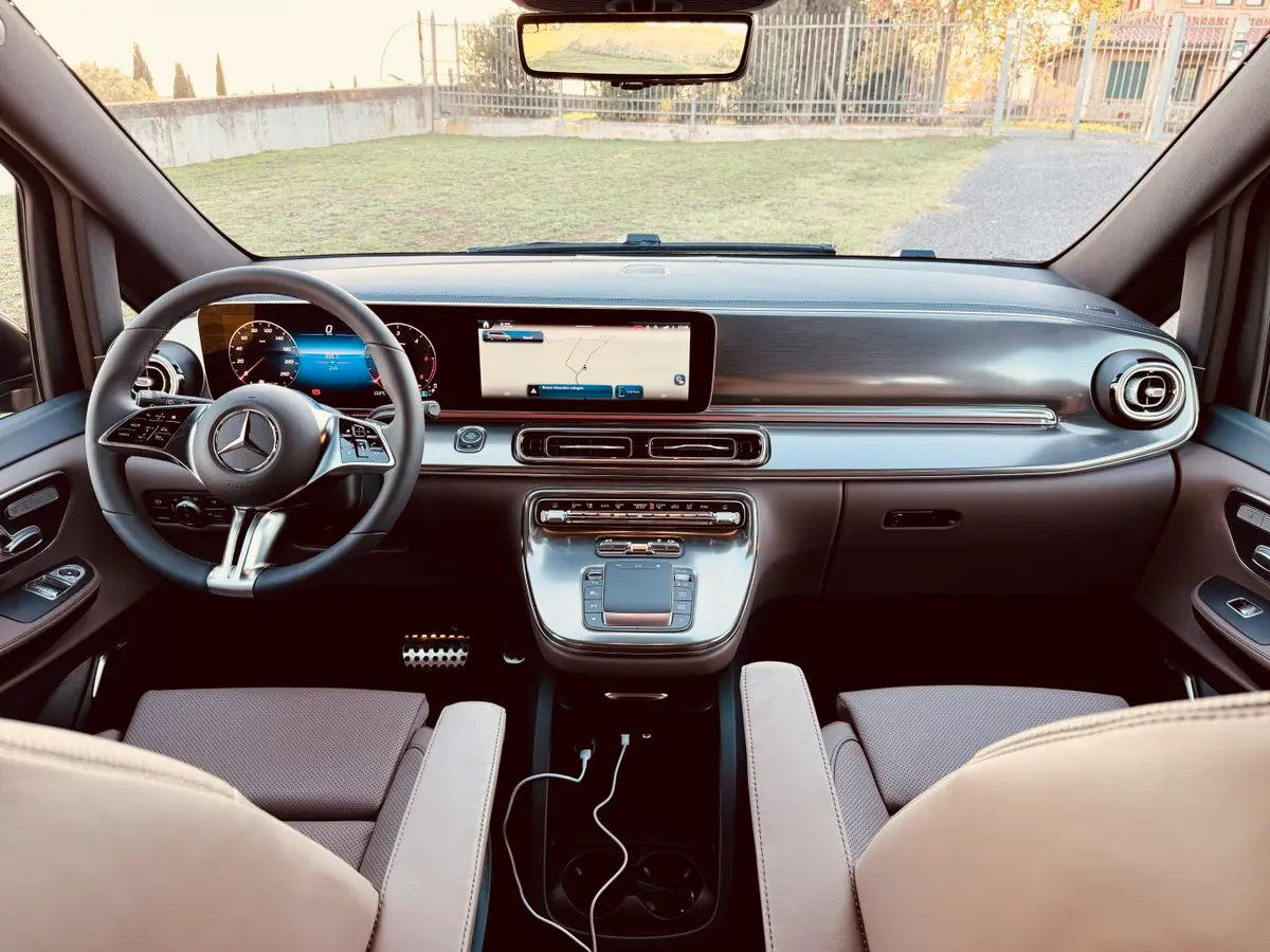 Mercedes Benz V300 4x4 XL Exclusive 7 seats 2025, dashboard — Cannes Lux Car Rental, Cannes. Mercedes Benz V300 4x4 XL Exclusive 7 seats in Cannes Mercedes Benz V300 4x4 XL Exclusive…