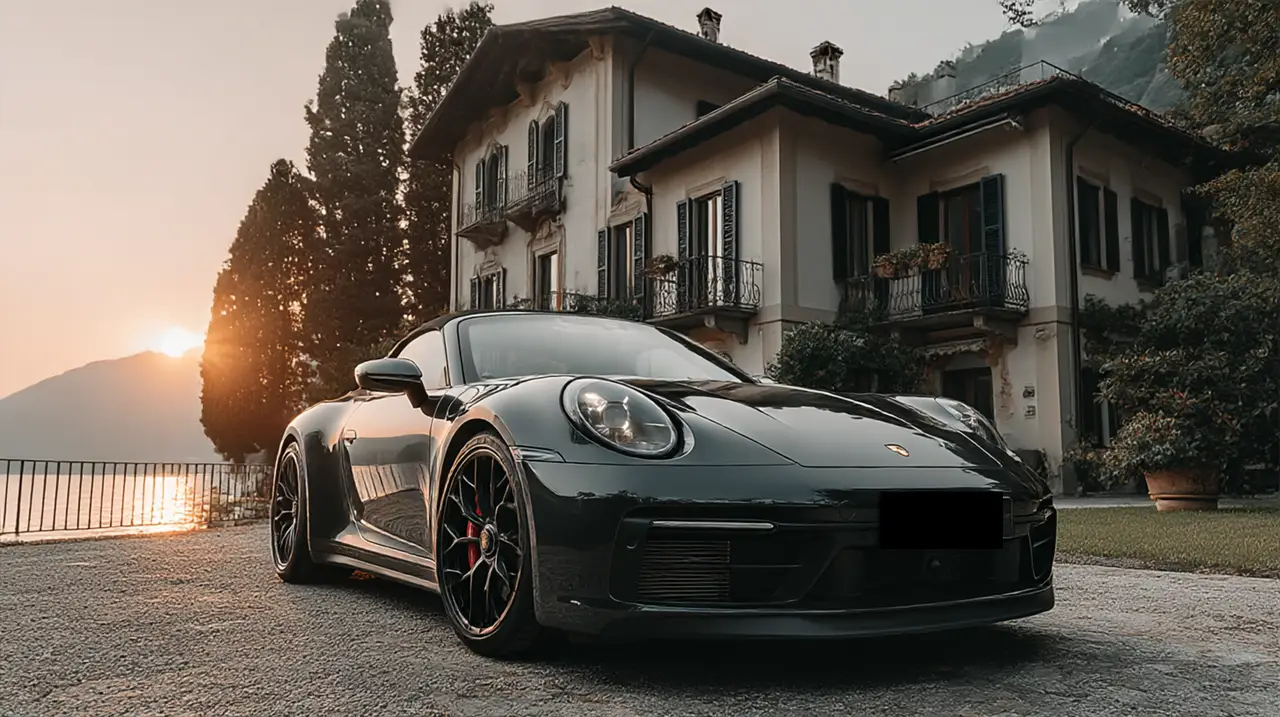 Porsche 992 Carrera 4 GTS Cabrio 2024, rear view — Cannes Lux Car Rental, Cannes. Porsche 992 Carrera 4 GTS Cabrio in Cannes Porsche 992 Carrera 4 GTS Cabrio rental in…